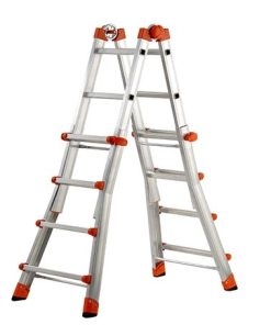 Scala in alluminio telescopica 4+4 gradini mt.3.78 al020