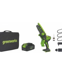 GREENWORKS dvt  48V potatore a batteria lithium  KIT GD48MCS10XK2  compl.di batteria e carica batteria