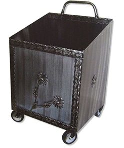 Portalegna/Pellet 50X52 H 80 con ruote in ferro battuto 216007