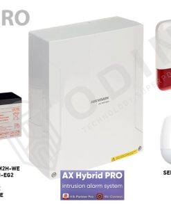 Hikvision Kit allarme ibrido con centrale 4G Wireless dual Sim telecomando sirena esterna e 2 sensori volumetrici